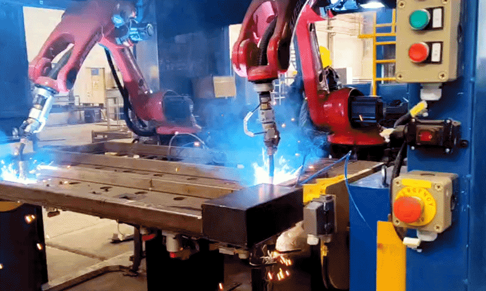 Container Bottom Pallet Flexible Welding Workst...